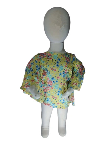 Toddler Girls' Yellow Floral Top – Size 18M | 100% Rayon by Genuine Kids from Oshkosh