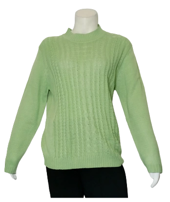 American Sweetheart Plus Size Light Green Sweater – 4X Women’s Cozy Acrylic Knit Pullover