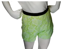 Forever 21 Girls’ Lime Green Shorts with Floral Pattern, Youth Medium