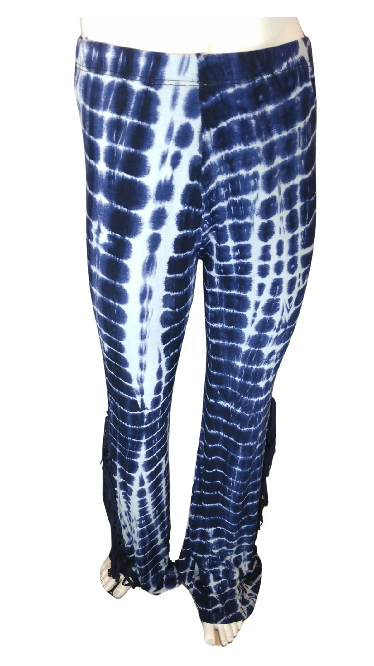 Yoyo 5 Girls’ Blue Tie Dye Fringed Pant, Size Medium