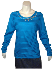 Blue Jeweled Sweater