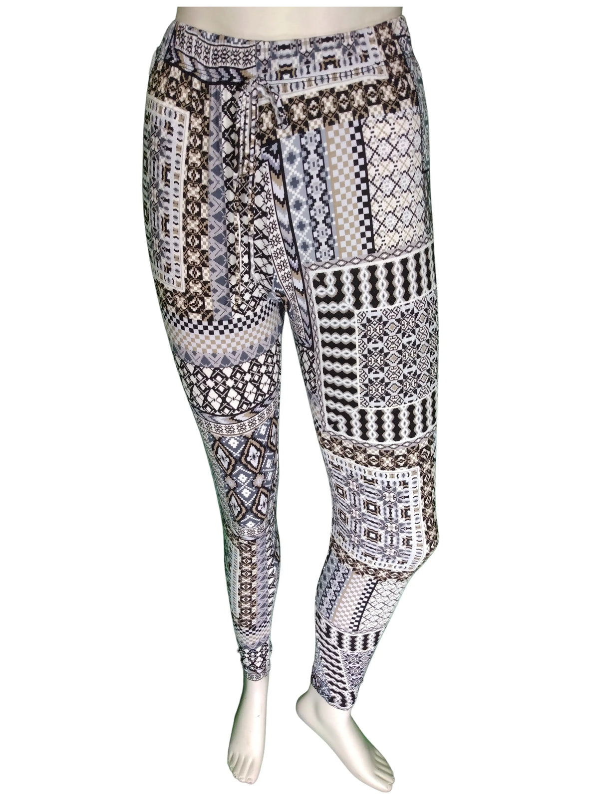 Cemi Ceri Women’s Tan/Grey/Black Geometric Pant, Size Medium
