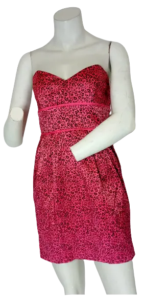 Minuet Women’s Pink Leopard Dress, Size Medium