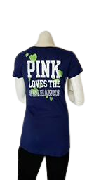 Seattle Seahawks Pink Navy Tee for Women
