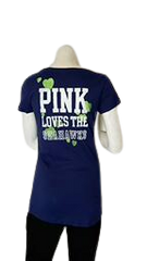 Seattle Seahawks Pink Navy Tee for Women