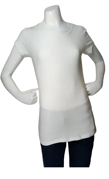 New Mode USA Girls’ Cream Short Sleeve Shirt, Size Medium