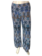 Yoyo5 Women’s Blue/Brown Flare Yoga Pant, Size Medium