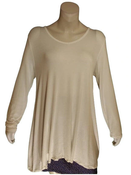 Zenana Signature Women’s White Long Sleeve Tee – Soft Stretch Rayon Blend, Plus Size 1X