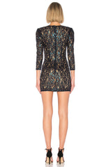 Black Mini Dress for Women - Mini Dress in Oyster Black Sequin Embellished Bodycon - Size XS, S-Majorelle Houston