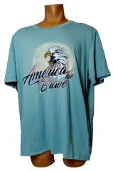 St. Johns Bay Boys’ Sky Blue “America the Brave” Short Sleeve Shirt, Size XXL