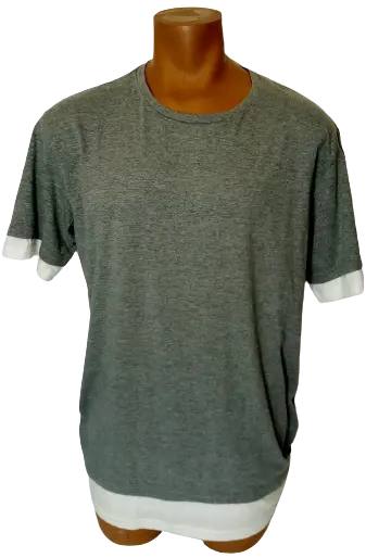City Streets Men’s Gray/White Short Sleeve Shirt, Size Large