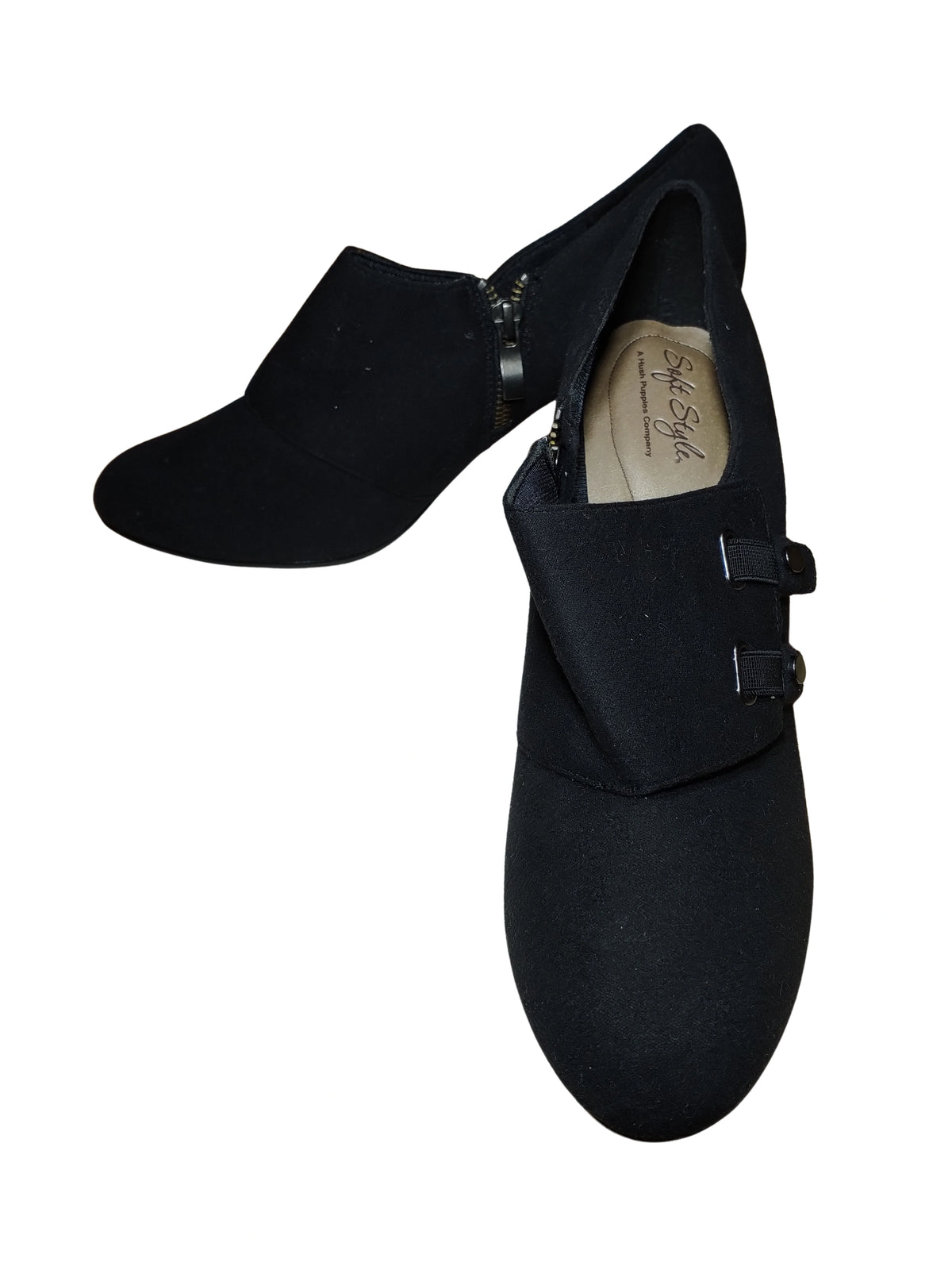 Soft Style Black High Heel Shoes with Side Zipper | Size 9.5 | Elegant & Comfortable Women’s Heels