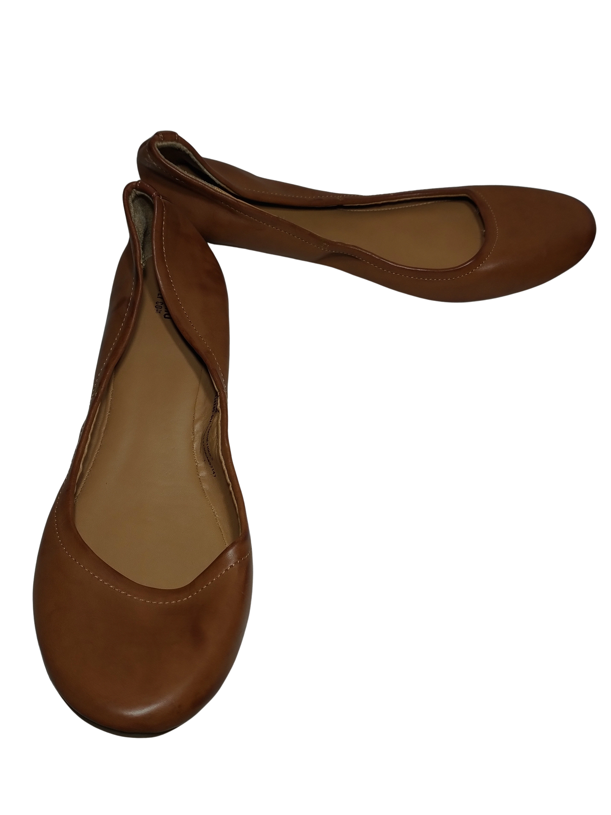 Mossimo Supply Co Women’s Golden Brown Pleather Flats - Size 9.5
