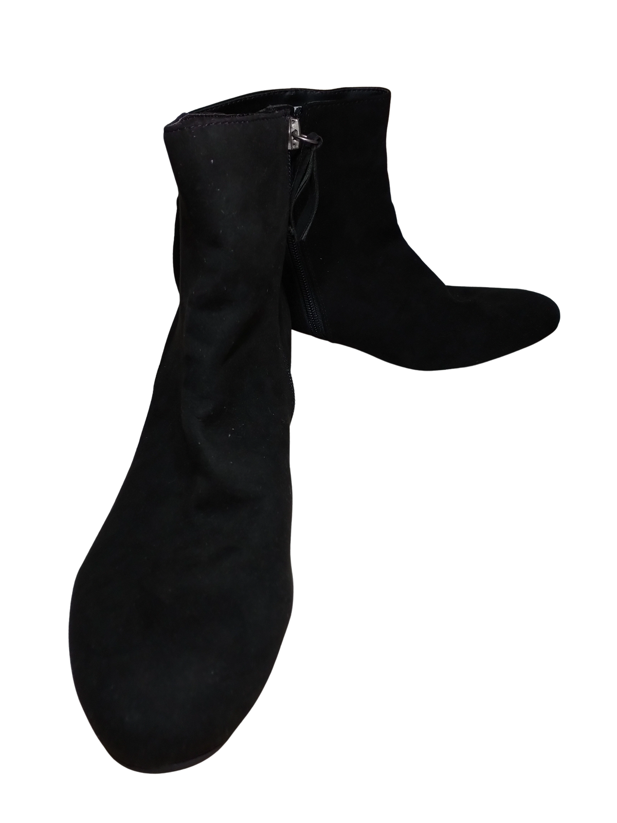 Simply Styled Bianca Black Velvet Ankle Boots with Side Zipper - Size 10M