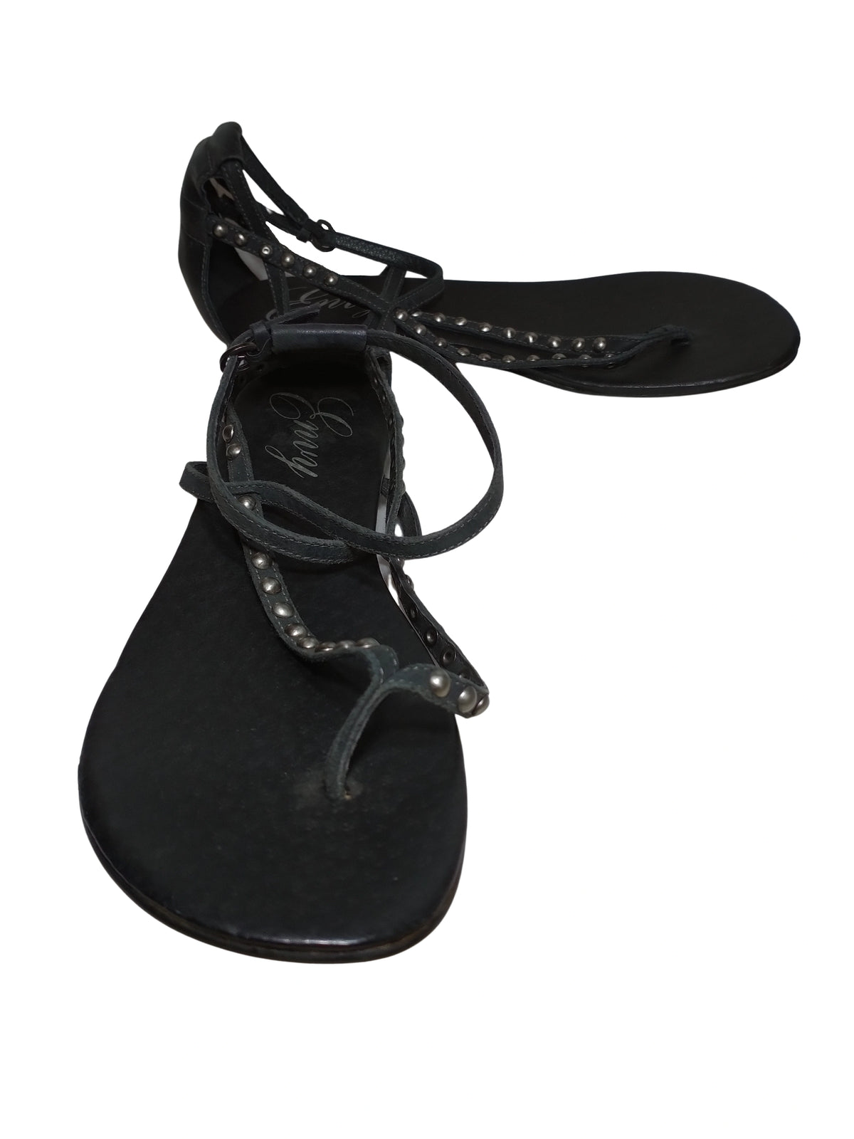 Envy Women’s Black Studded Wrap Sandals - Size 7.5