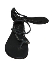 Envy Women’s Black Studded Wrap Sandals - Size 7.5