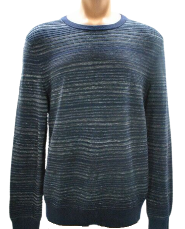 Calvin Klein Cadet Navy Merino Blend Ribbed Pullover