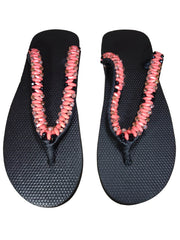 Beaded Unisex Flip Flop Coral Multicolor Size 12.5 (measure 11")