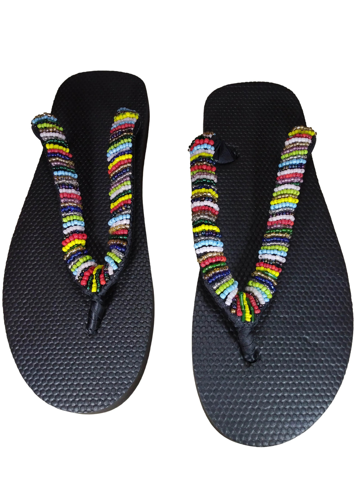 Beaded Unisex Flip Flop Multicolor Size 12.5 (measure 11")