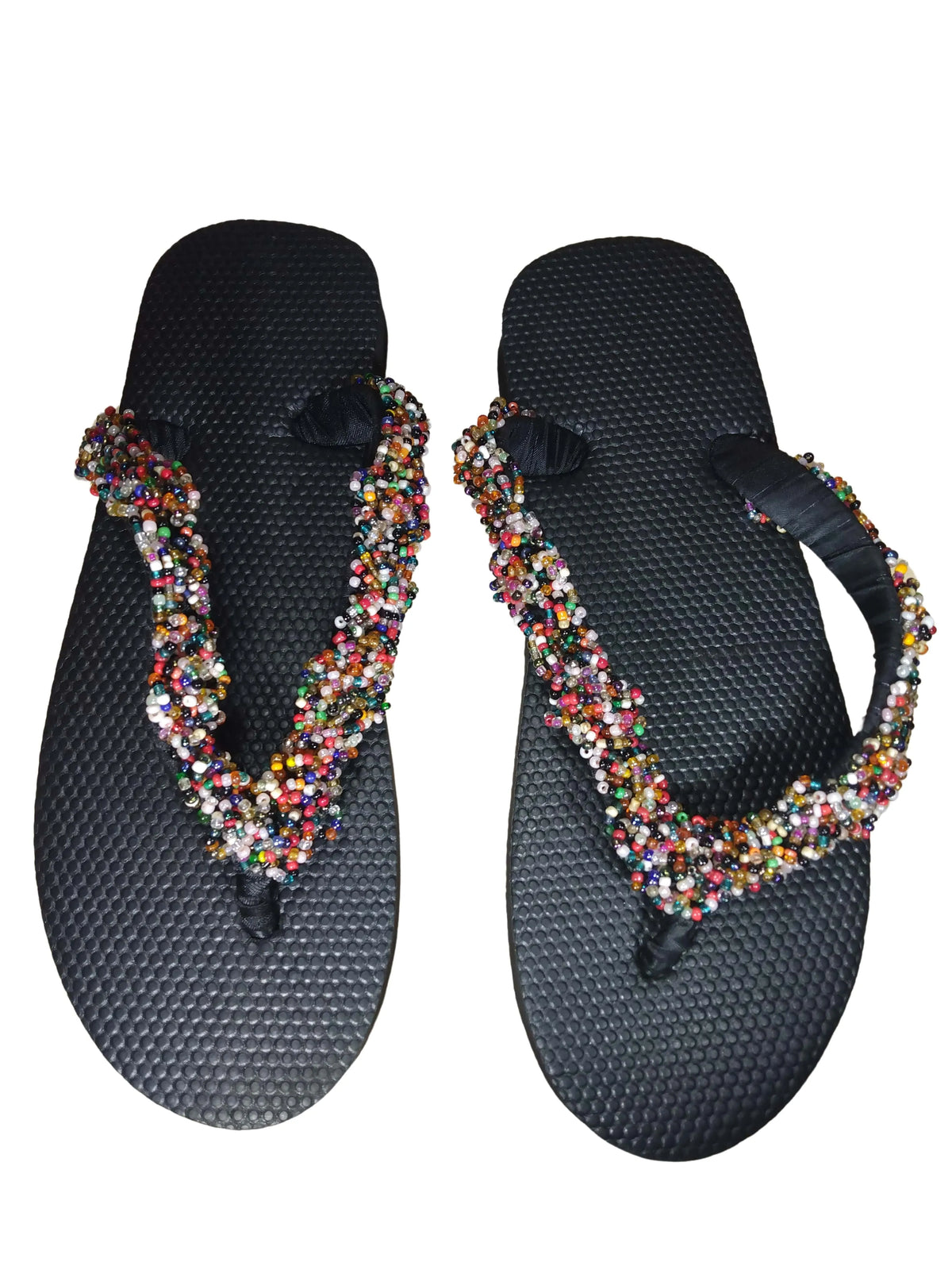 Beaded Unisex Flip Flop Multicolor Size 12.5 (measure 11")