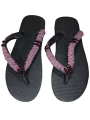 Beaded Unisex Flip Flop Lavendar Red Size 11 (measure 10.5")