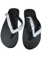 Beaded Unisex Flip Flop Silver Size 12.5 (measure 11")