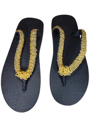 Beaded Unisex Flip Flop Amber Size 12.5 (measure 11")