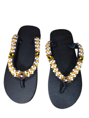 Beaded Unisex Flip Flop Multicolor Size 9.5 (measure 10")
