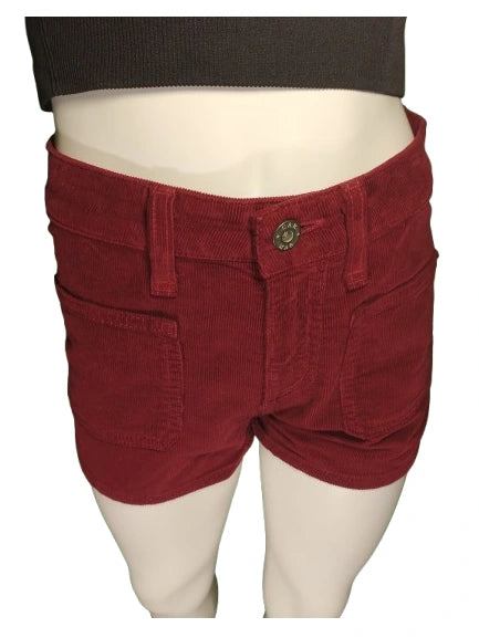 Carmar Girls’ Maroon Corduroy Shorts – Size 24, Soft Cotton Blend