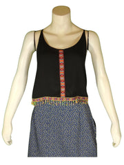 Dream State Women’s Black Sheer Beaded Top, Size Small