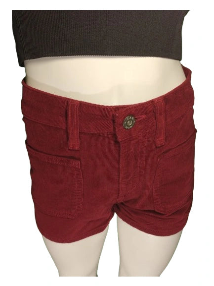 Carmar Girls’ Maroon Corduroy Shorts – Size 26, Soft Cotton Blend