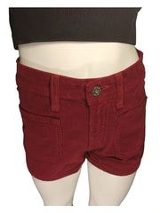 Carmar Girls’ Maroon Corduroy Shorts – Size 26, Soft Cotton Blend
