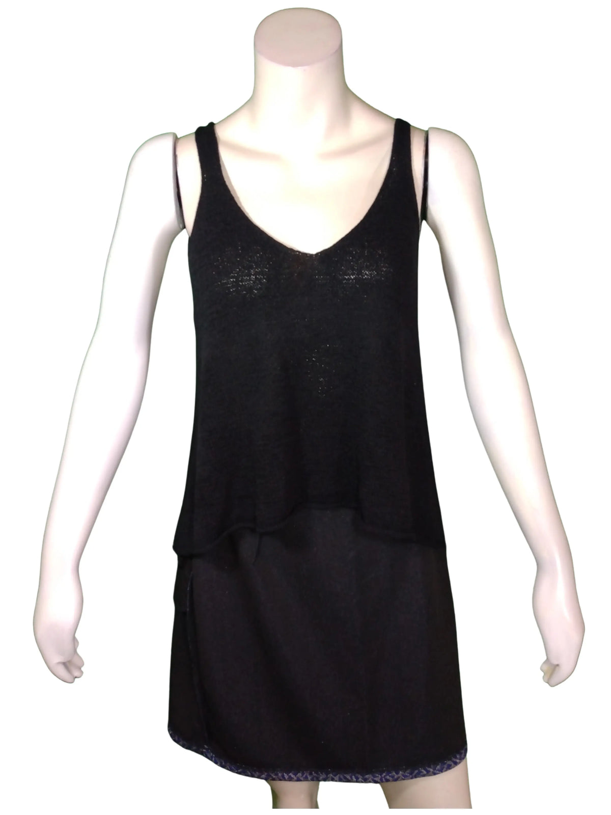 Millau Women’s Black Semi-Sheer Tank Top, Size Small