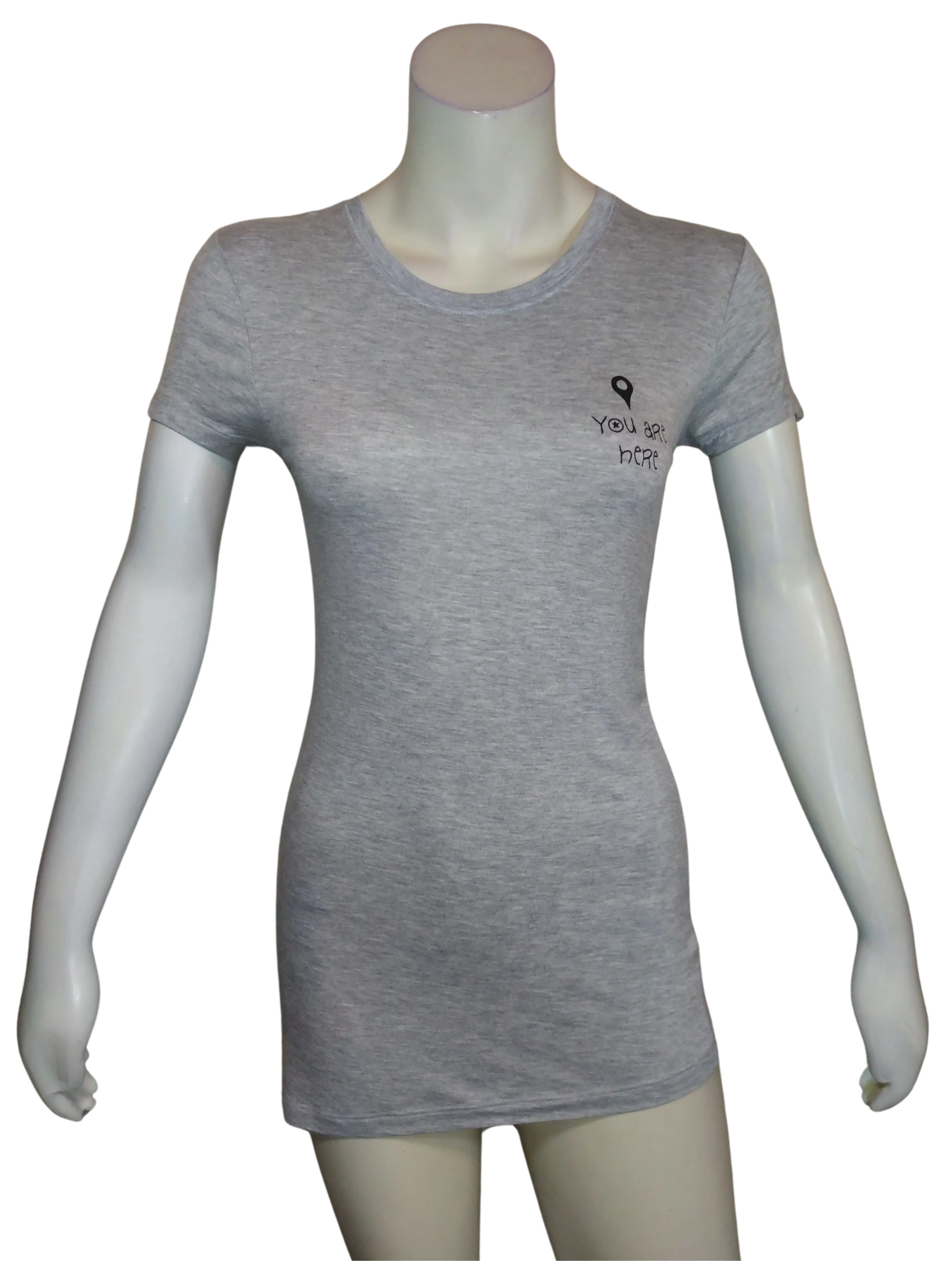 Zenana Outfitters Girls’ Grey “Mapquest” Short Sleeve Shirt, Size Medium