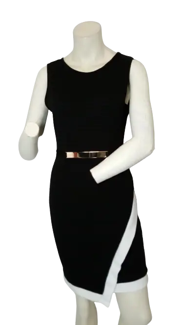 Blush Women’s Black/White Retro Sleeveless Dress, Size Medium