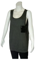 Zenana Outfitters Girls’ Grey Tank Top with Sequins, Size 2X