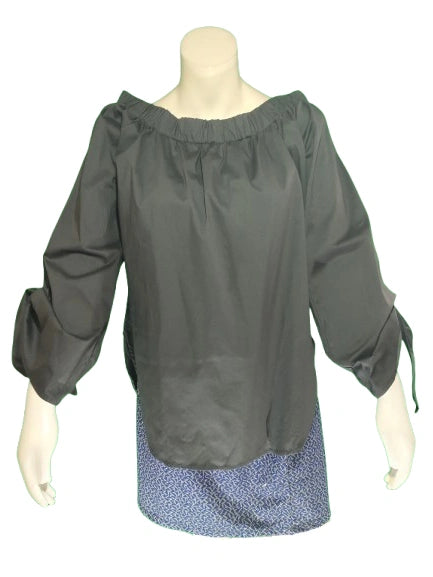 Love In Girls’ Charcoal Off-Shoulder Top – Large Size, Soft Stretch Blend
