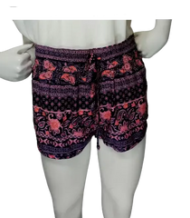 Everybody Talks Girls’ Black/Pink Flower Shorts, Size Small