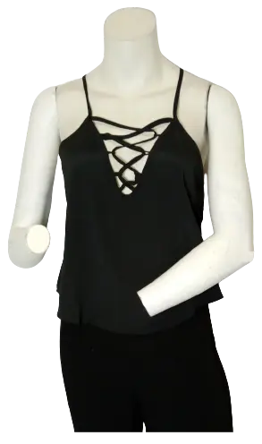 Rumor Boutique Women’s Black Tank Top, Size Medium