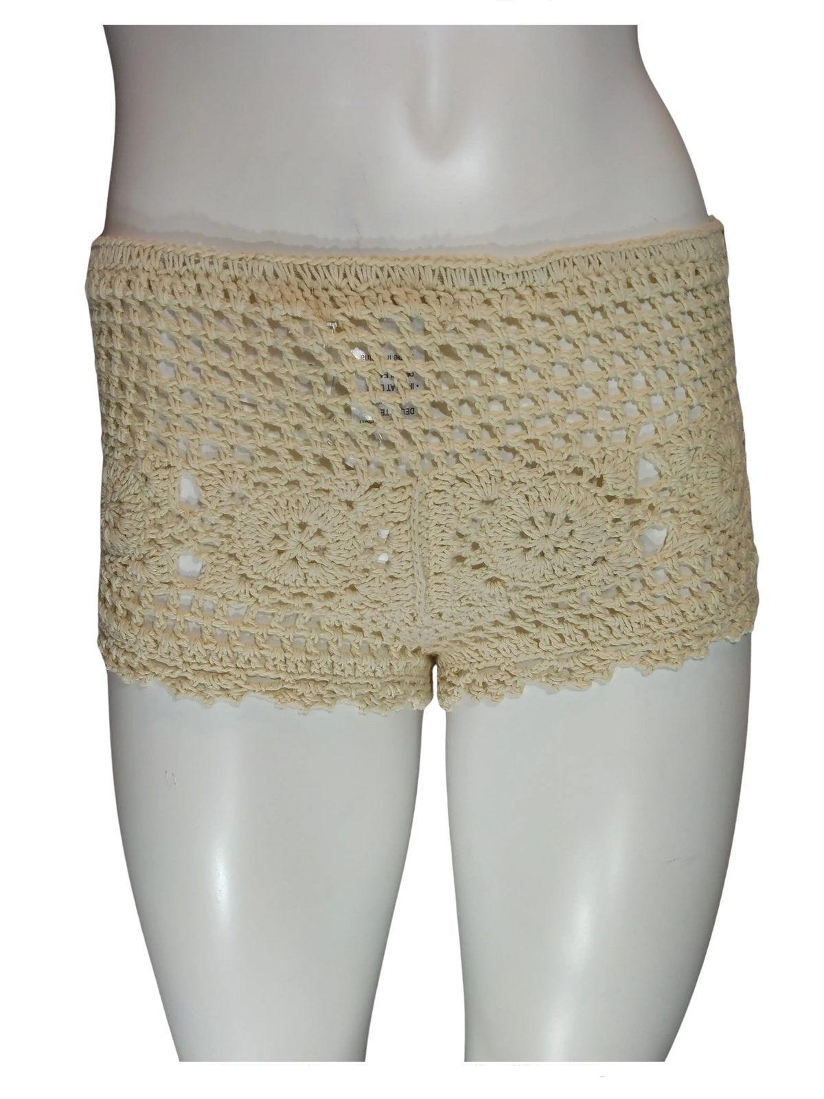 Millau Girls’ Cream Crochet Sheer Shorts, Size Small