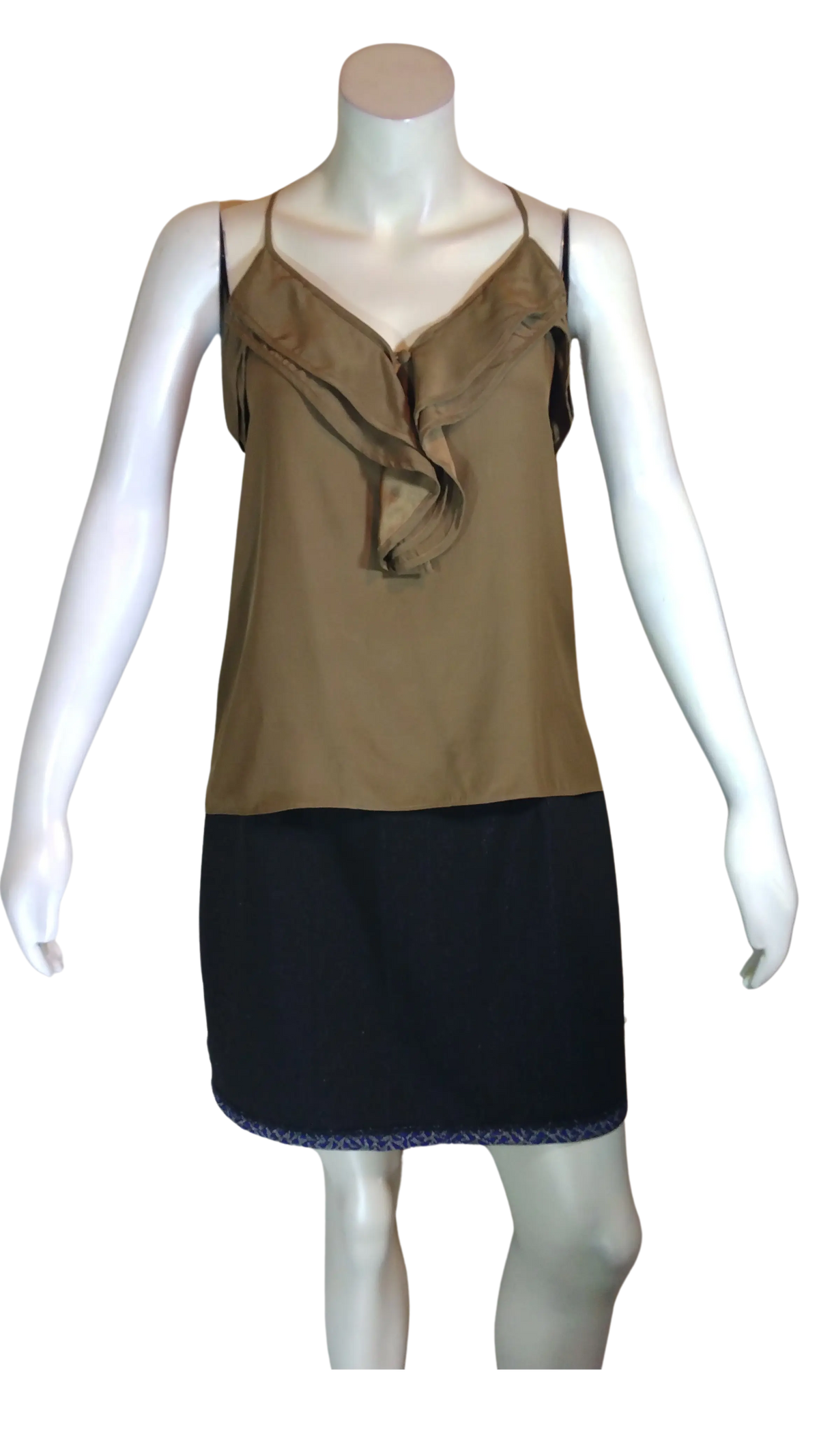 Parker Women’s Brown Ruffled Camisole Top, Size Medium