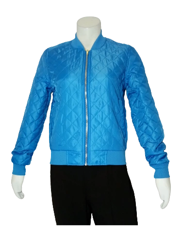 April Girl Women's Blue Lightweight Jacket – Medium Size, 100% Polyester, Spring Outerwear