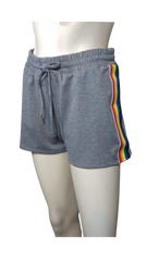 Impulsive Women’s Grey Athletic Shorts with Stripe, Size Large