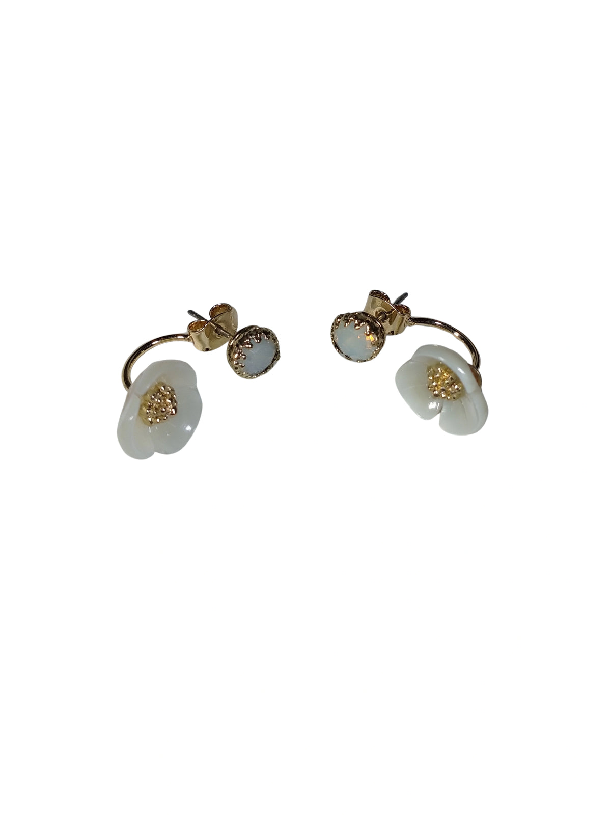 Gold Tone Enamel Flower Earrings – Fashion Jewelry by Lonna & Lilly Lightweight Statement Earrings for Women