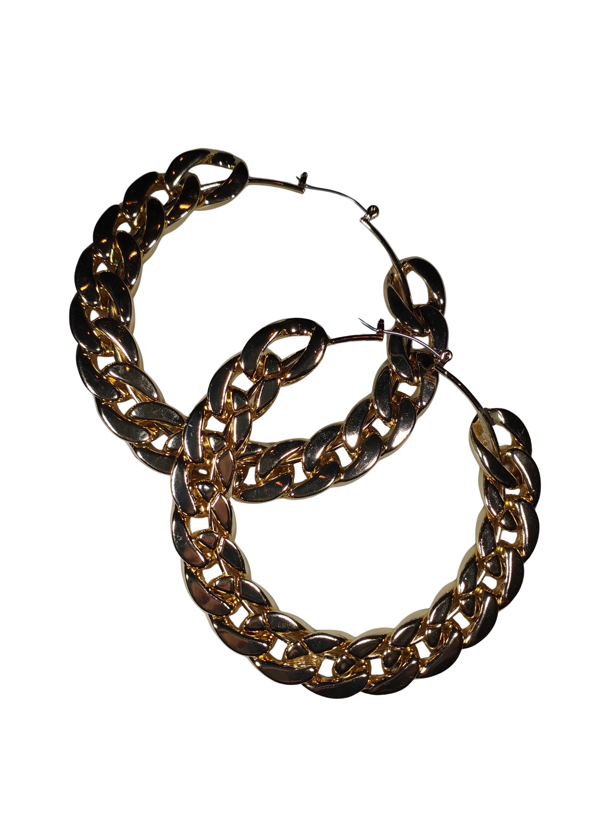 Thalia Sodi Gold Tone Rope Hoop Earrings – Large 3"x3.25" Statement Fashion Jewelry (Some Discoloration)