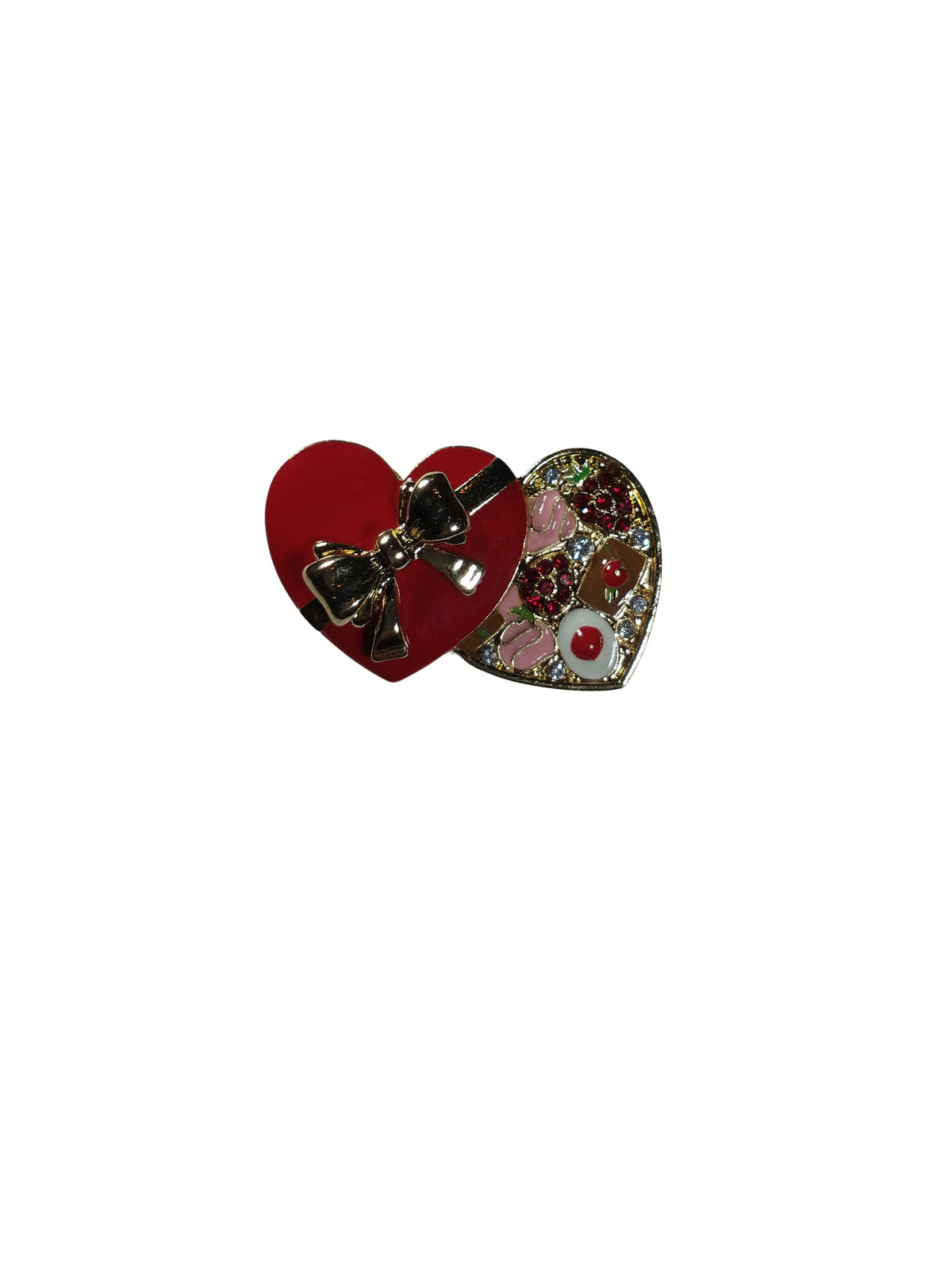 Gold Tone Enamel Heart Pin – Holiday Lane Sentimental Fashion Jewelry for Women
