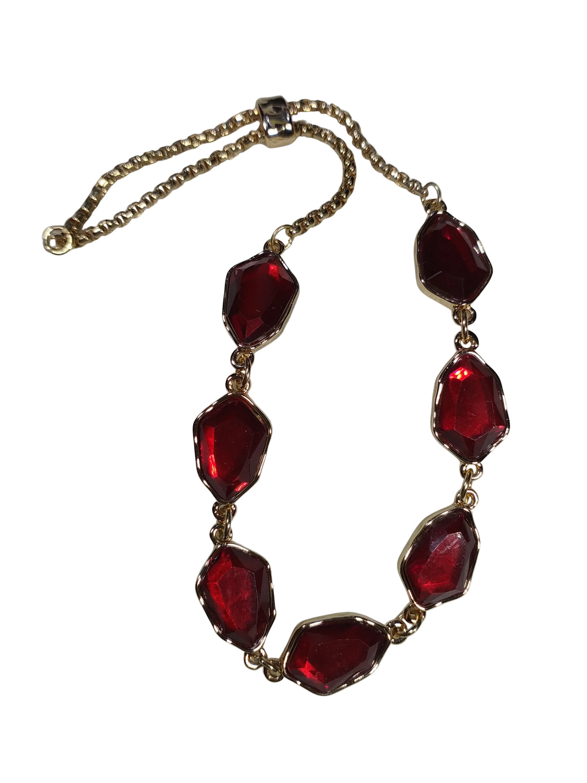 Gold Tone Red Resin Bolo Bracelet – Style & Co Adjustable Fashion Jewelry for Women