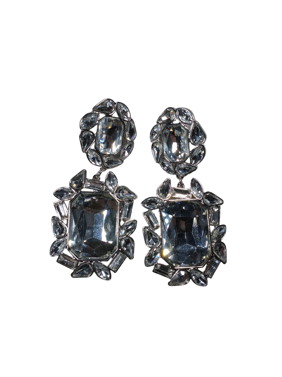 Thalia Sodi Silver-Tone Rhinestone Drop Earrings – Glam Fashion Jewelry for Women