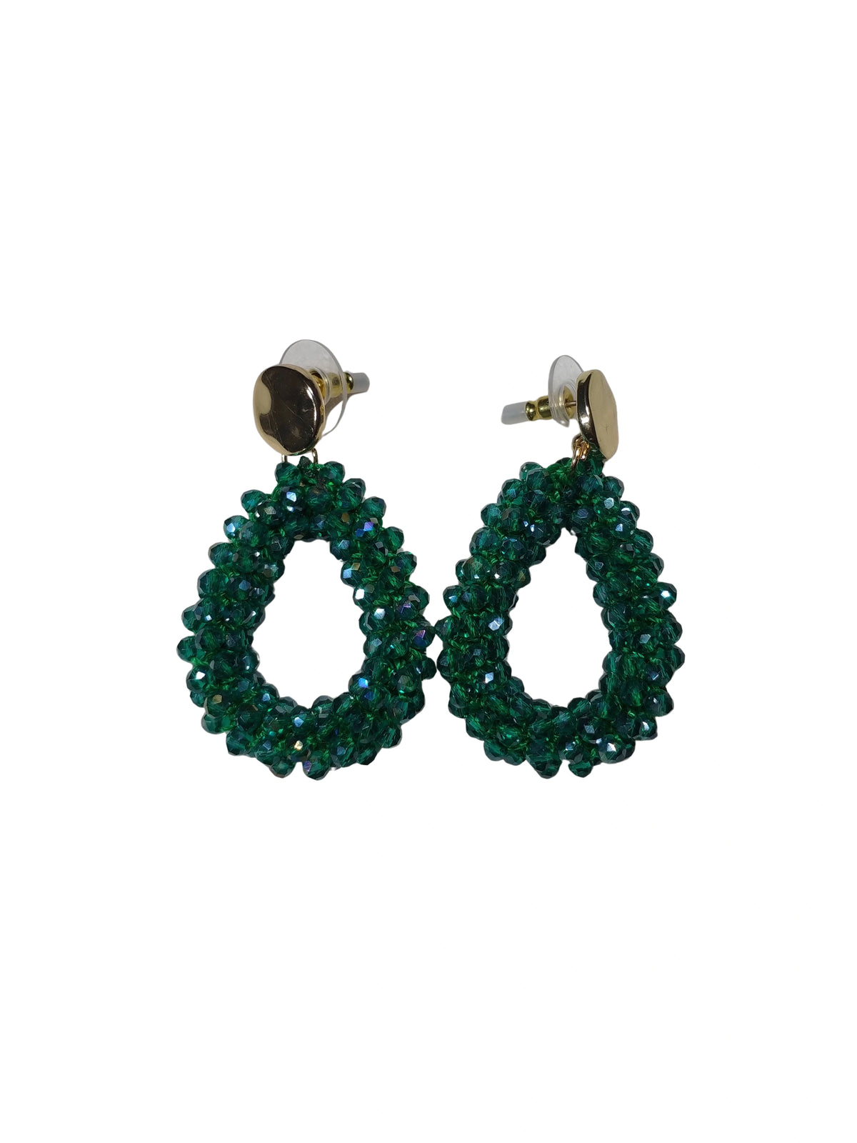 Style & Co Gold-Tone Hoop Earrings with Green Rhinestones – Elegant Fashion Jewelry for Women