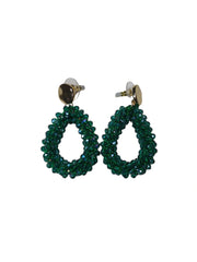 Style & Co Gold-Tone Hoop Earrings with Green Rhinestones – Elegant Fashion Jewelry for Women